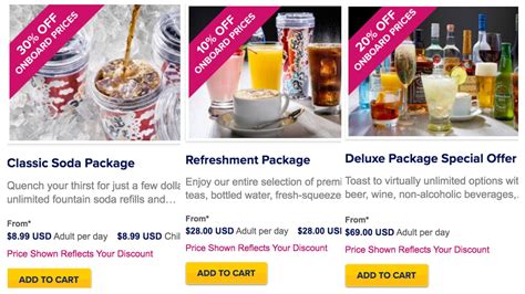 Royal Caribbean drink packages, with prices and inclusions .